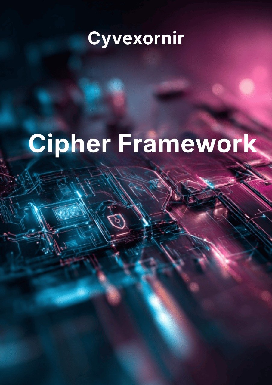 Cipher Framework with digital lock icon on a blurred background